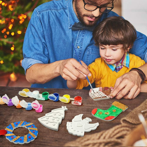 Christmas Crafts for Kids - DIY Tree Decorations Resin Ornaments Kits with Paints & Brushes for Ages 3-12