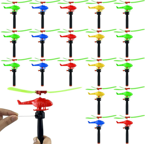 XIPEGPA 20PCS Colorful Helicopter Airplane Flying Helicopter with Airplane Launcher for Party Favors