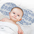 WELLDAY Set 1, 22 11 Inch Muslin Baby Burp Cloths of Soft Absorbent Blue Toile Watercolor Cotton Burping Cloth, Milk