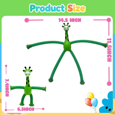 xinkentoo Toddlers,3Pcs 3Pcs Xikentoo Telescopic Suction Cup Toys for Kids Robot Giraffe Sensory Travel Toy Airplane