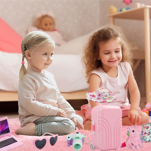 Windolls 18 Inch Set, Doll Suitcase Travel Luggage Play Accessories, Doll Clothes Accessories Carrier Storage Case