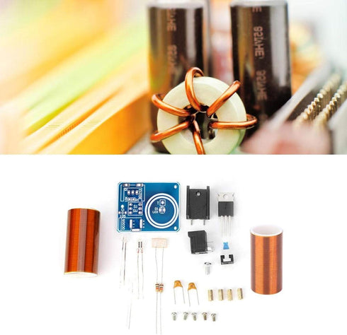 Mini Tesla Coil Remote LED Spark Module Kit, Experiment Desktop Model Electronic DIY Kit Science Physics Toy