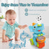3 4 5 6 7 8 Baby Elephant Musical Crawling Toy with Lights, Sounds, Blowing Ball, Infant Sensory Toys, Birthday Gifts