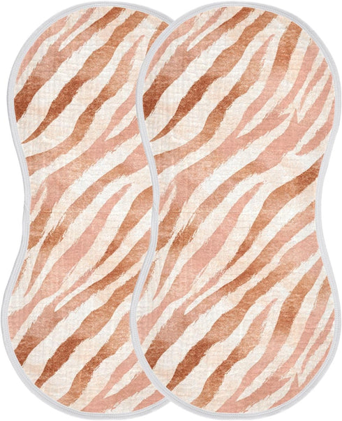 tplaotee 22x11in Pastel Brown Zebras Cotton Soft Burp Cloths Soft and Absorbent? Baby wash Cloth for Gender Neutral