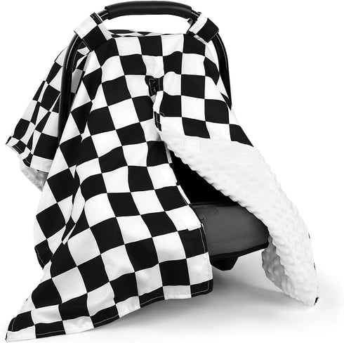 DILIMI Baby Car Seat Cover, Minky Warm Car Seat Covers for Babies, Peekaboo