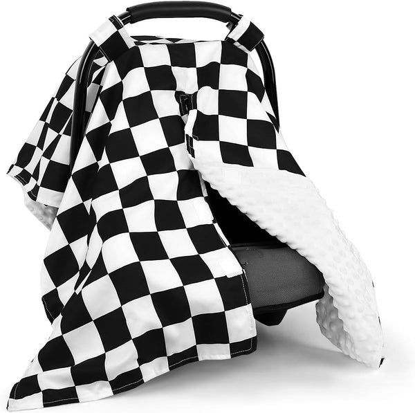 DILIMI Baby Car Seat Cover, Minky Warm Car Seat Covers for Babies, Peekaboo
