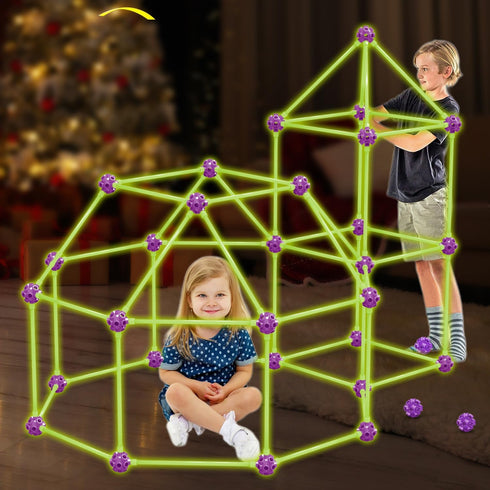 100 3 4 5 6 7 8 9 10 11 12 SpringFlower PCS Glow in The Dark Fort Building Kit for Kids,Educational Gift for Years Old