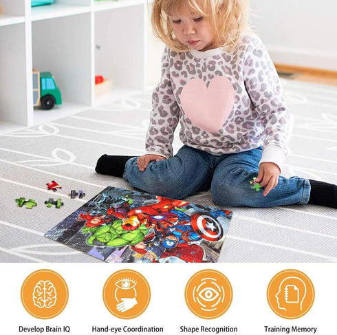 LELEMON Puzzles for Kids Ages 4-8, 100 Piece Jigsaw Puzzles in a Metal Box, Educational Puzzle Games