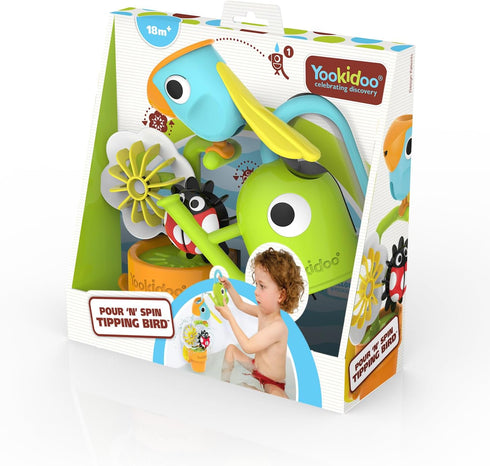 1-3) 3 Yookidoo Watering Can Baby Bath Toy (Ages Spinning Lady Bug & Tipping Bird Toy With Moving Pieces (Mold Free)
