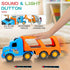 9 Pcs Cars Toys for Toddlers, Big Carrier Truck with 8 Small Cartoon Pull Back Cars, Colorful Vehicles with Sound and