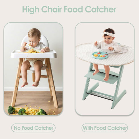 MITCHENIFY Food Catcher Fit for Stokke Tripp Trapp High Chair, Waterproof Long Sleeve Eating Bib, Baby Feeding