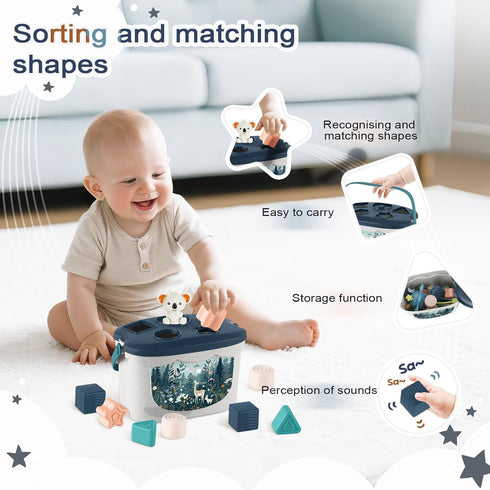 6-12 6-12-18 6-24 Montessori Toys for Months, Baby Toys Months with Baby Blocks Cup Toys, Pull String Toys, Shape
