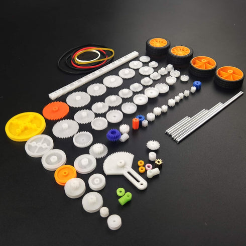 EUDAX 82 pcs Plastic Gear Package Kit - DIY Gear Assortment for Toy Motor Car Robot Accessories