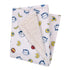 Welcome to The Universe Baby Curious George White, Blue, Red, and Yellow Balloons, Bananas and Hats Super Soft Sherpa Baby Blanket