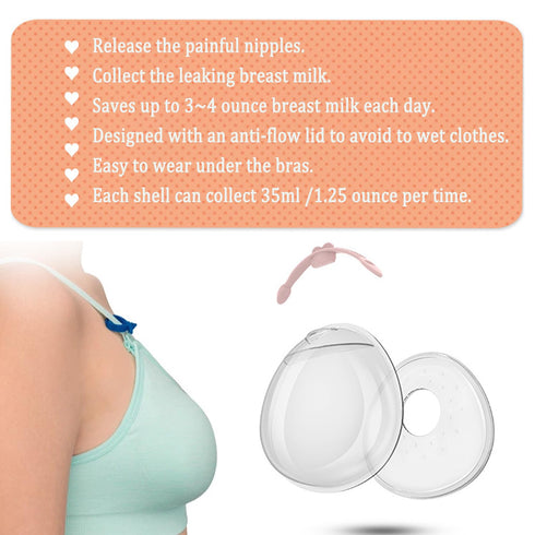 Breast Shells Milk Collector, with a Storage Organizer Box for Breastfeeding Nursing Mum, Collect Leaking