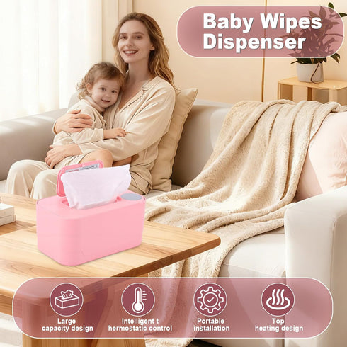 Wipe Warmer, Baby Wipes Dispenser, Large Capacity Baby Wipe Warmer, Wet Wipes Dispenser for Diapers, Wet Wipe Warmer