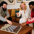 5-in-1 2 Glintoper Wooden Board Game with Reversible Boards for Chess, Checkers, Chinese Checkers, Snakes and Ladders