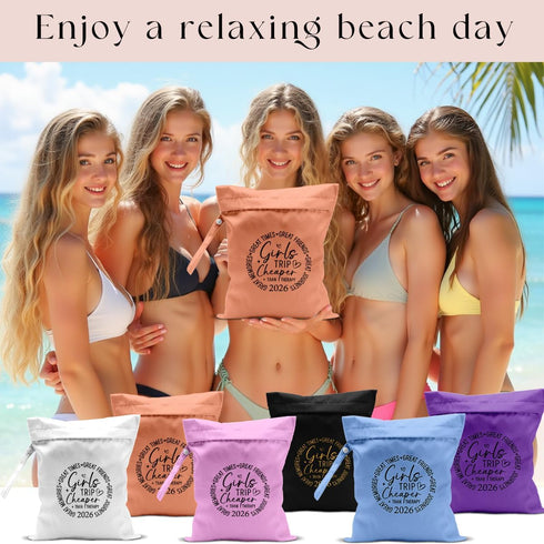 zcyxuuw 6Pcs Girls Trip Gifts Wet Dry Bag, Beach Bag Wet Bag Favors, Sunscreen Bags Swimsuit Toiletry Travel Essentials