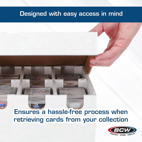 BCW 6 Cell Cargo Card Storage Box, 3x2 Trading Card Storage Box Holds 2100 Standard Cards, Assembly Required