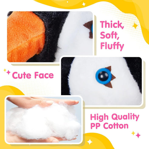 BSTAOFY Light up Penguin Stuffed Animal, Glow Perky Adorable LED Plush Toy Nightlight Gift for Kids, 11''