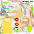 11 Pieces Kids Knife Set, Wooden Kitchen Knife, Toddler Knife with Serrated Edges, Crinkle Cutter, Y Peeler, Cutting