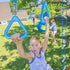 Dolibest 4Pcs Trapeze Swing Bar Rings with Carabiners for Ninja Swing Set Accessories, Monkey Ring Toys for Kids