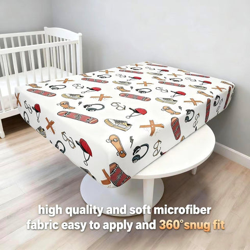 JUNENGCHUANG Pack 2 Pack 38x26 Cozy Pack and Play Sheets, Mini Crib Sheets for Mattress, Stretchy Snug Fit Playard