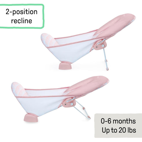 2-Position 2-Position 0-6 20 Ingenuity Foldaway Bather, Adjustable Support Baby Bath seat for Sink or Bathtub, Ages