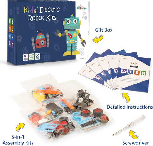 STEM Science Kits for Kids 5-12, Robotics Robot Building Car Kit, Science Activities for Boys 5-8, Engineering Projects