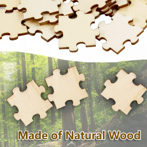 300PCS Blank Wooden Puzzles, DIY Jigsaw Puzzle Pieces for Crafts, Arts, Card Making (1.18" x 1.18") - Plain Puzzle