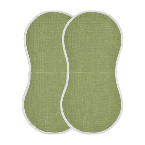 Emelivor Set 4 Moss Green Muslin Burp Cloths for Baby Super Soft Baby Burp Cloths of Absorbent Baby Washcloths Bibs