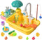 CUTE STONE Play Sink with Running Water - Kitchen Sink Toys with Play Food and Utensils for Children Role Play