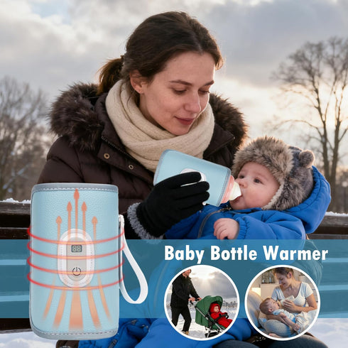 Generic 8x14cm, Baby Bottle Warmer, with Fast & Even Heating, Digital USB Portable Breast Milk Heater, Bottle Warmers