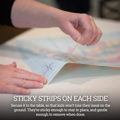 Clear Disposable Placemats - Sticky Transparent Table Mat for Baby, Toddler, Kids, Adults - 40 Pack