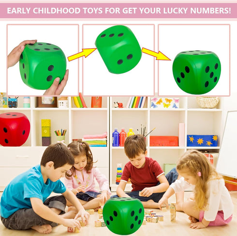 Giant 5.9 Inches Kawaii Foam Dice, Fun-Filled Educational Toy for Game Nights and Learning Sessions