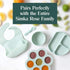 Simka Rose Baby Bowl & Spoon Set, Suction Bowls for Toddler, BPA-Free Silicone, Dishwasher & Microwave Safe (Grey)