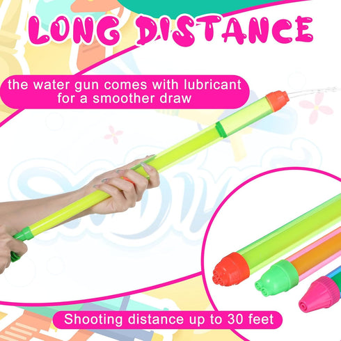 Honoson 18 Summer Game(25 1.2 2.8 Inches) Pcs Crayon Water Guns Tube Squirters Water Suction Gun Shooter Beach and Pool
