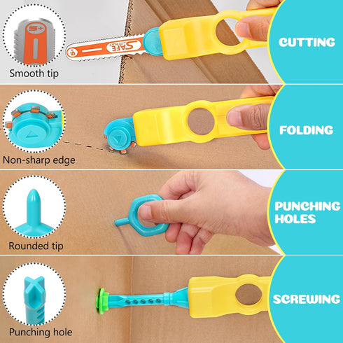 RIANEAN 5 6 7 8+, Cardboard Cutter Tools for Kids, Cardboard Construction Kit for Age Creative STEM Educational Toys