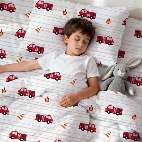 Set 4 Sets LONAVA Toddler Kids Comforter - Pieces Toddler Bedding for Boys Girls Children, Ultra Soft Microfiber Bed