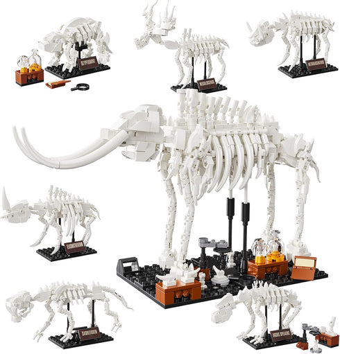 6 in 1 Fossil Building Kit - Compatible with Lego Dinosaur Natural History Museum, 928 PCS Educational STEM Toys