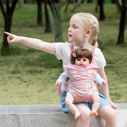GAGAKU Baby Doll Carrier for Toddlers, Doll Carrier for Little Girls, Toy Baby Dolls Sling for Kids, Reborn Baby Doll