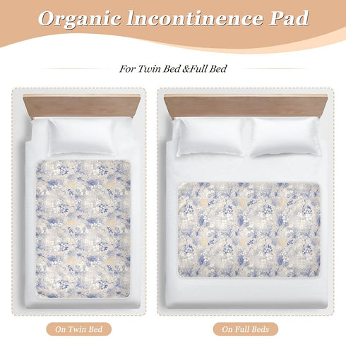 siphylline 52" 34" Blue-Flowers Extra Large Resuable Toddler Mattress Pads Soft Absorbent Flat Crib Pads Changing