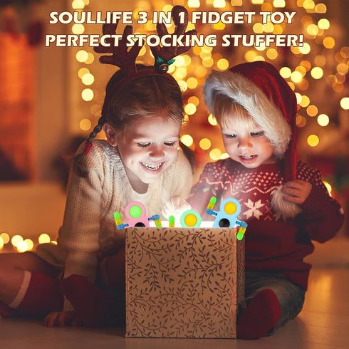 24 Pack SoulLife DIY Popper Chain Fidget Spinners, Stress Relief Anxiety Reduction Fidget Toys Bulk, Birthday Return