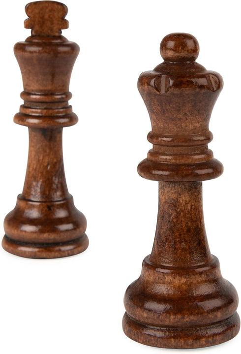Classic Legacy Deluxe Chess & Checkers Set for 2 Players | Includes Folding Board & Solid Wood Pieces | Ages 8+