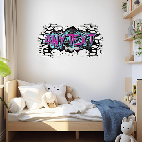 Personalized Gamer Name Decal Graffiti Wall Art Custom Personalized Boys Room Stickers Decals and Stickers for Nursery