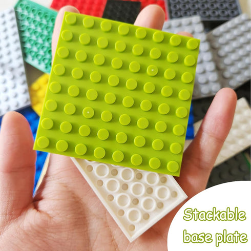 Classic Building Plate, 60pcs Random Mixed Colour Base Plates Compatible with Lego Parts