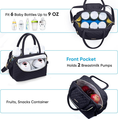 2pcs Pack 6 9 Breastmilk Cooler Travel Bag with Wipes Dispensers and Ice - Baby Bottle Cooler for Bottles Up to Ounce