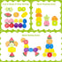 Appoft 2-5 2 3 4 5 2-4 Montessori Wooden Beads Mastery Kit: Fine Motor Skills Builder for Toddlers Stacking Blocks