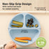 KeaBabies 3-Pack Suction Plates for Baby, Toddler - 100% Silicone Divided Plates, BPA-Free, Microwave & Dishwasher Safe