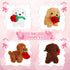 Liliful 20 Pcs Valentine Animals Dog with Rose - Mini Valentine's Day Plushie Gifts